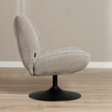 Lise chenille taupe swivel armchair - image 3