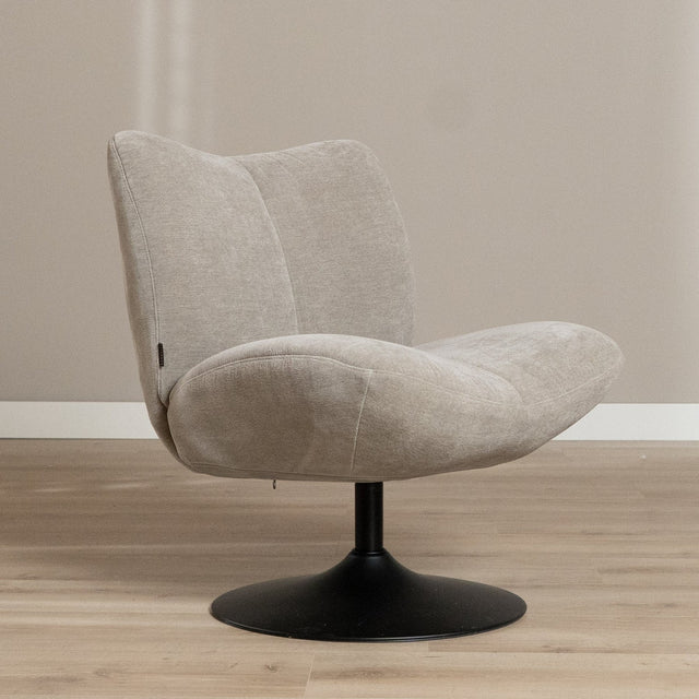 Lise chenille taupe swivel armchair - image 1