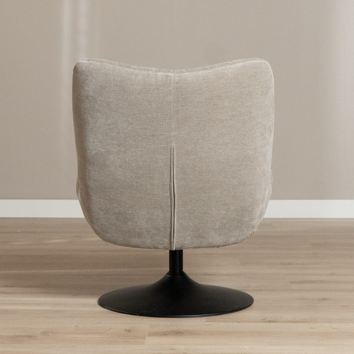 Lise chenille taupe swivel armchair - image 4