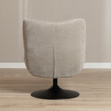 Lise chenille taupe swivel armchair - image 4