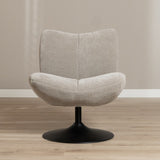 Lise chenille taupe swivel armchair - image 2