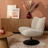 Lise chenille taupe swivel armchair - image 6