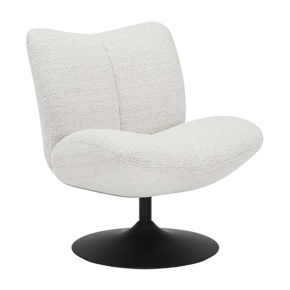 Swivel armchair Moira mixed beige mixed fabric