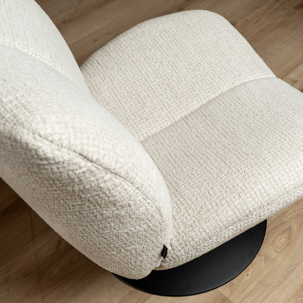 Swivel armchair Moira mottled fabric beige - image 7