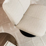 Swivel armchair Moira mottled fabric beige - image 3