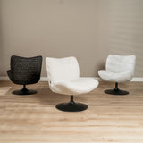 Swivel armchair Moira mixed fabric off white/black - image 9