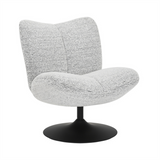 Swivel armchair Moira mixed fabric off white/black mixed