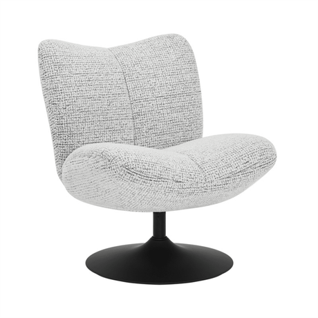 Swivel armchair Moira mixed fabric off white/black mixed