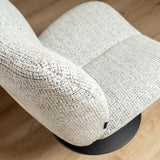 Swivel armchair Moira mixed fabric off white/black - image 8