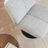 Swivel armchair Moira mixed fabric off white/black - image 2