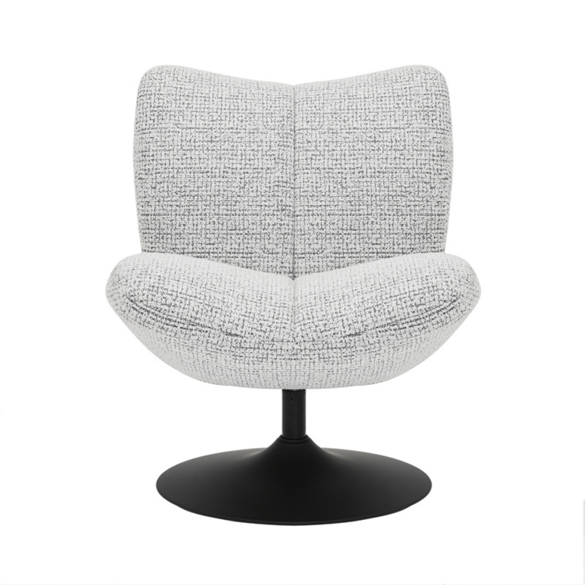 Swivel armchair Moira mixed fabric off white/black - image 11