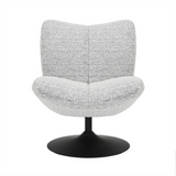 Swivel armchair Moira mixed fabric off white/black - image 11