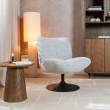 Swivel armchair Moira mixed fabric off white/black - image 3