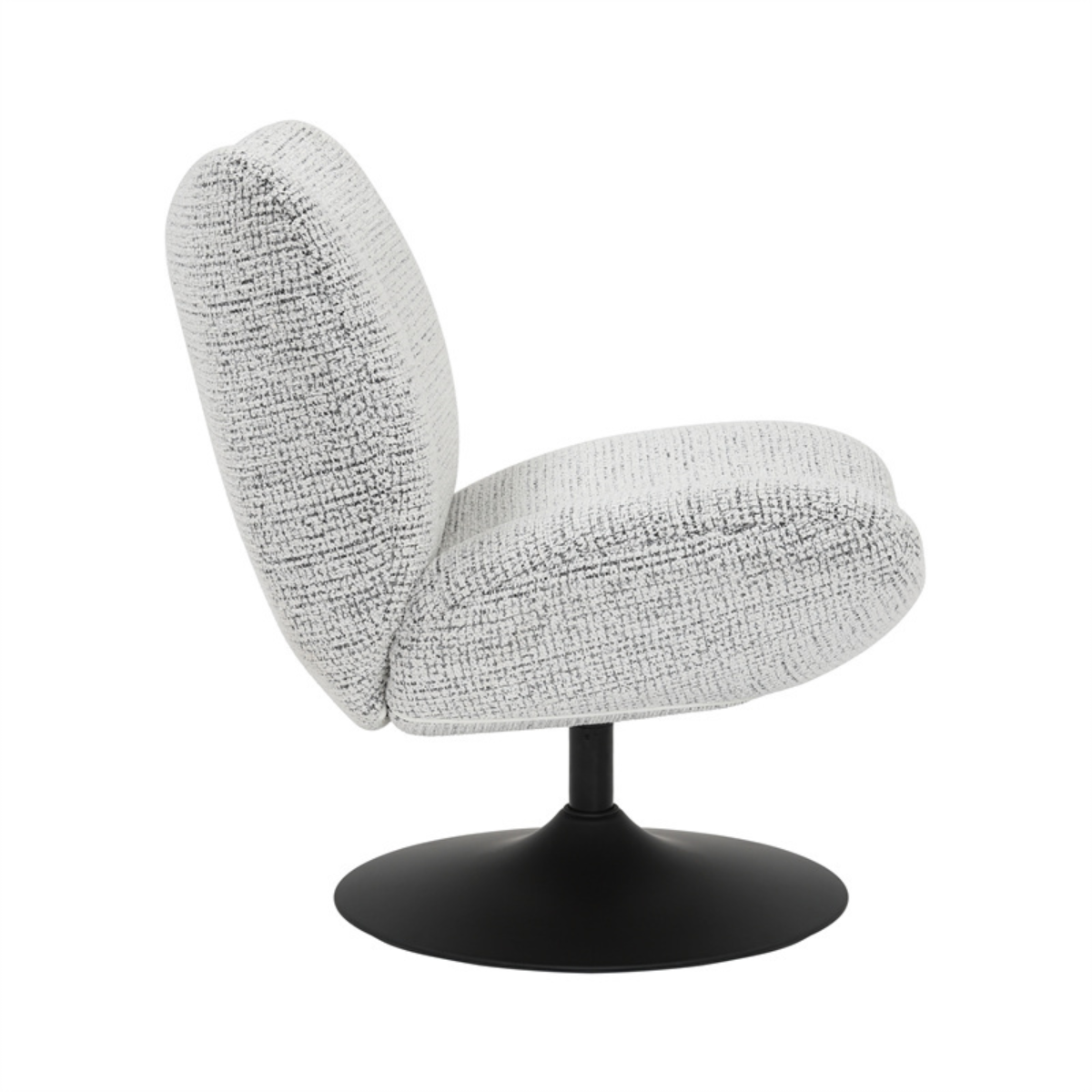 Swivel armchair Moira mixed fabric off white/black - image 12