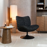 Swivel armchair Moira mixed fabric black - image 3