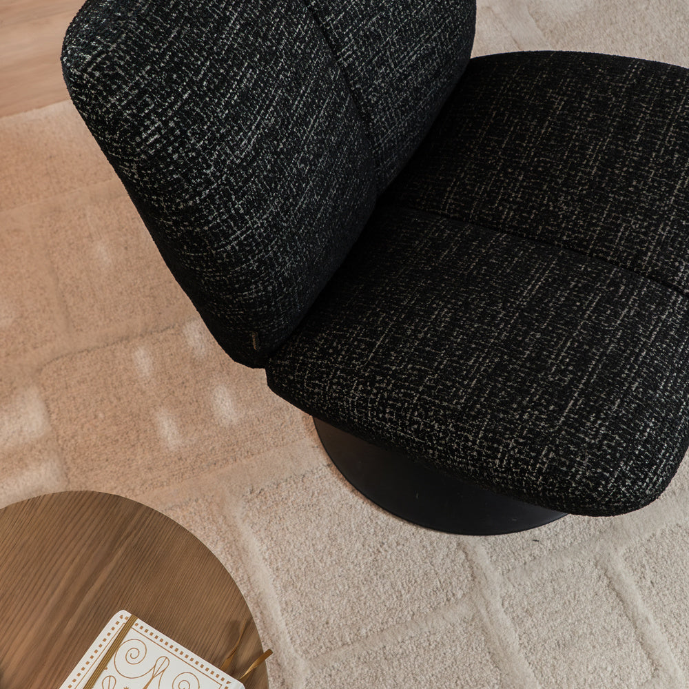 Swivel armchair Moira mixed fabric black - image 2