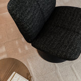 Swivel armchair Moira mixed fabric black - image 2