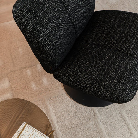 Swivel armchair Moira mixed fabric black - image 2