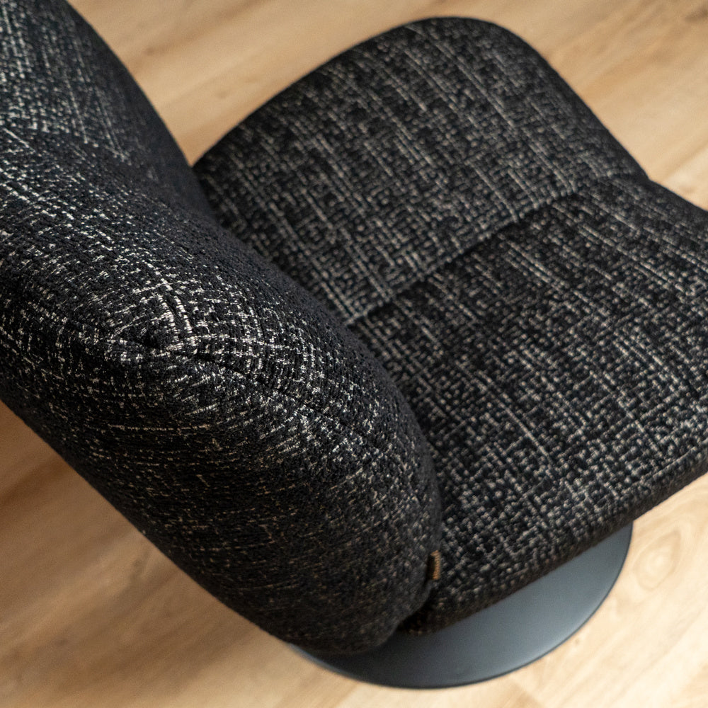 Swivel armchair Moira mixed fabric black - image 8