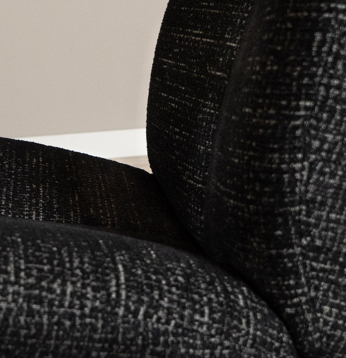 Swivel armchair Moira mixed fabric black - image 5
