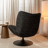 Swivel armchair Moira mixed fabric black - image 4