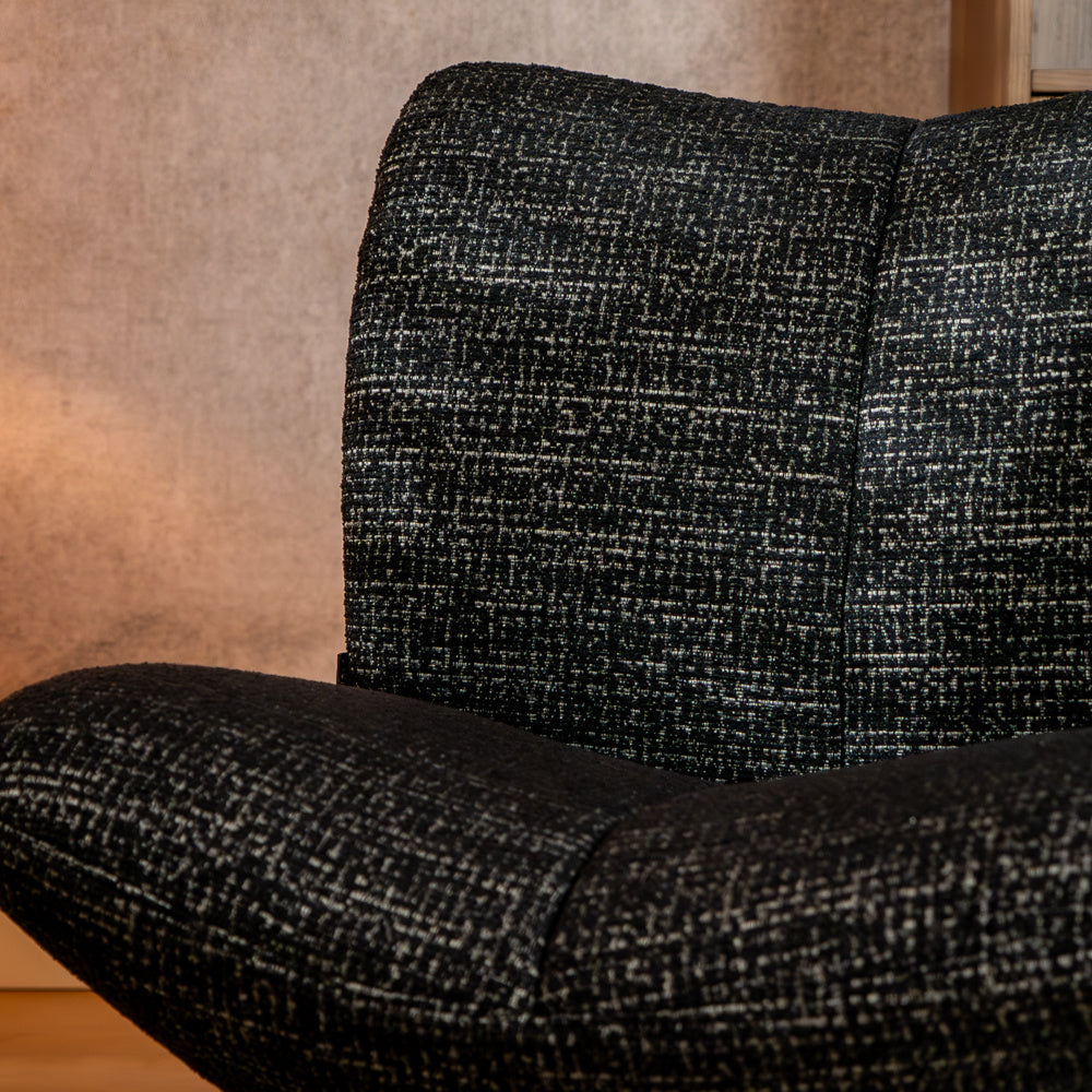 Swivel armchair Moira mixed fabric black - image 7