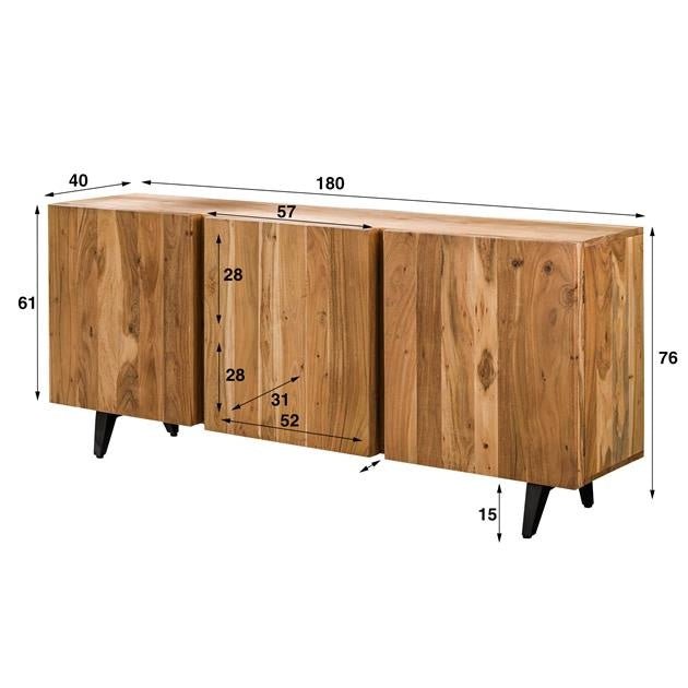 Dressoir Maddi DH Interior Acacia Acaciahout Witfoto maatindicatie