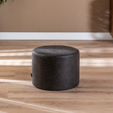Eco-leather pouf Kyla anthracite Eco-leather