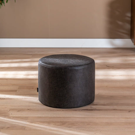 Eco-leather pouf Kyla anthracite Eco-leather