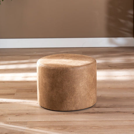 Eco-leather pouf Kyla beige Eco-leather