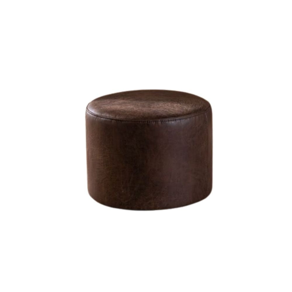Eco-leather pouf Kyla brown Eco-leather