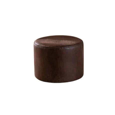Eco-leather pouf Kyla brown Eco-leather