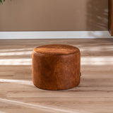 Eco-leather pouf Kyla cognac Eco-leather