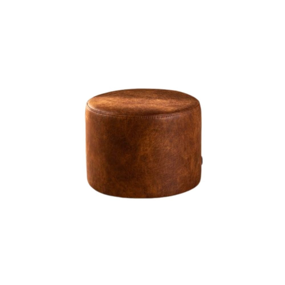 Eco-leather pouf Kyla cognac Eco-leather