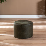Eco-leather pouf Kyla olive green Olive Green Eco-leather