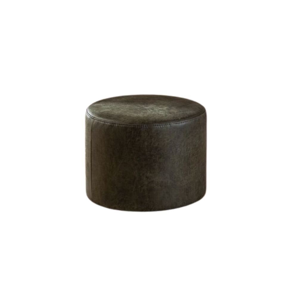 Eco-leather pouf Kyla olive green Olive Green Eco-leather