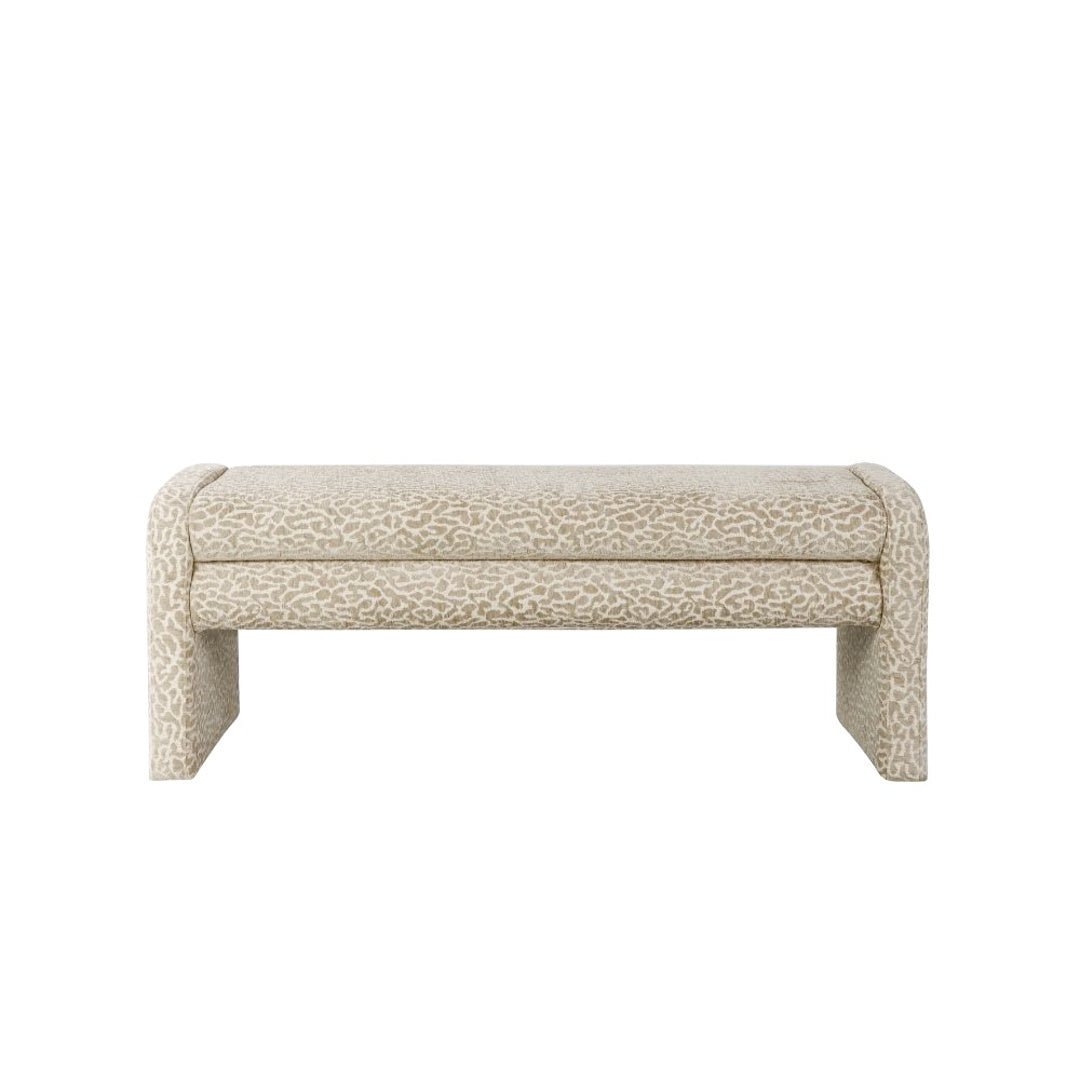 Eetkamerbank Lux leopard taupe 100 cm Stof
