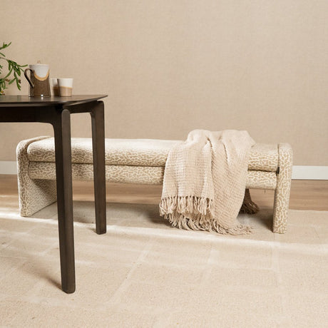 Eetkamerbank Lux leopard taupe 160 cm Bouclé