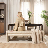 Eetkamerbank Lux leopard taupe 160 cm Bouclé