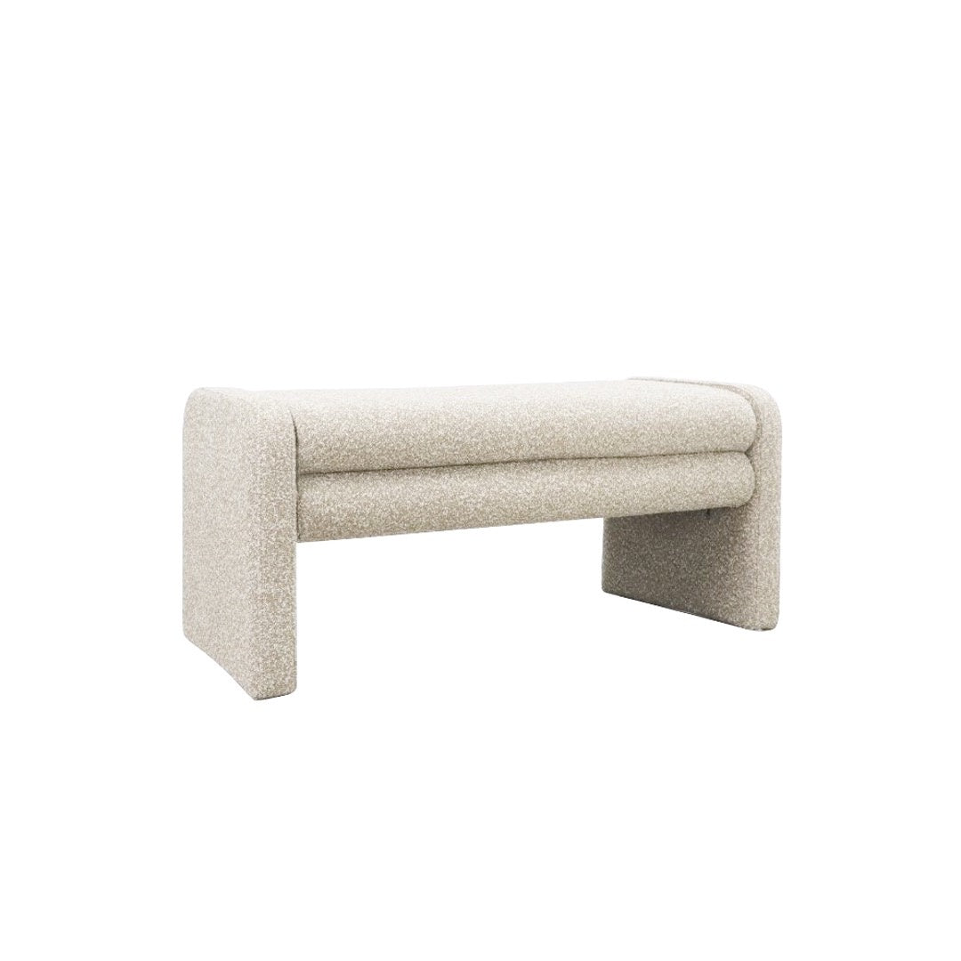 Eetkamerbank Neil bouclé taupe 100 cm Bouclé