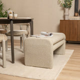 Eetkamerbank Neil bouclé taupe 100 cm Bouclé
