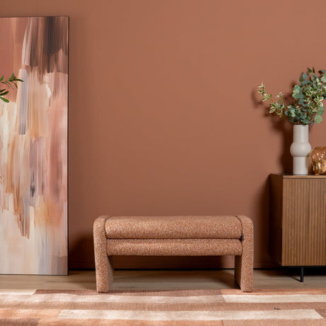 Eetkamerbank Neil bouclé terracotta 100 cm Bouclé