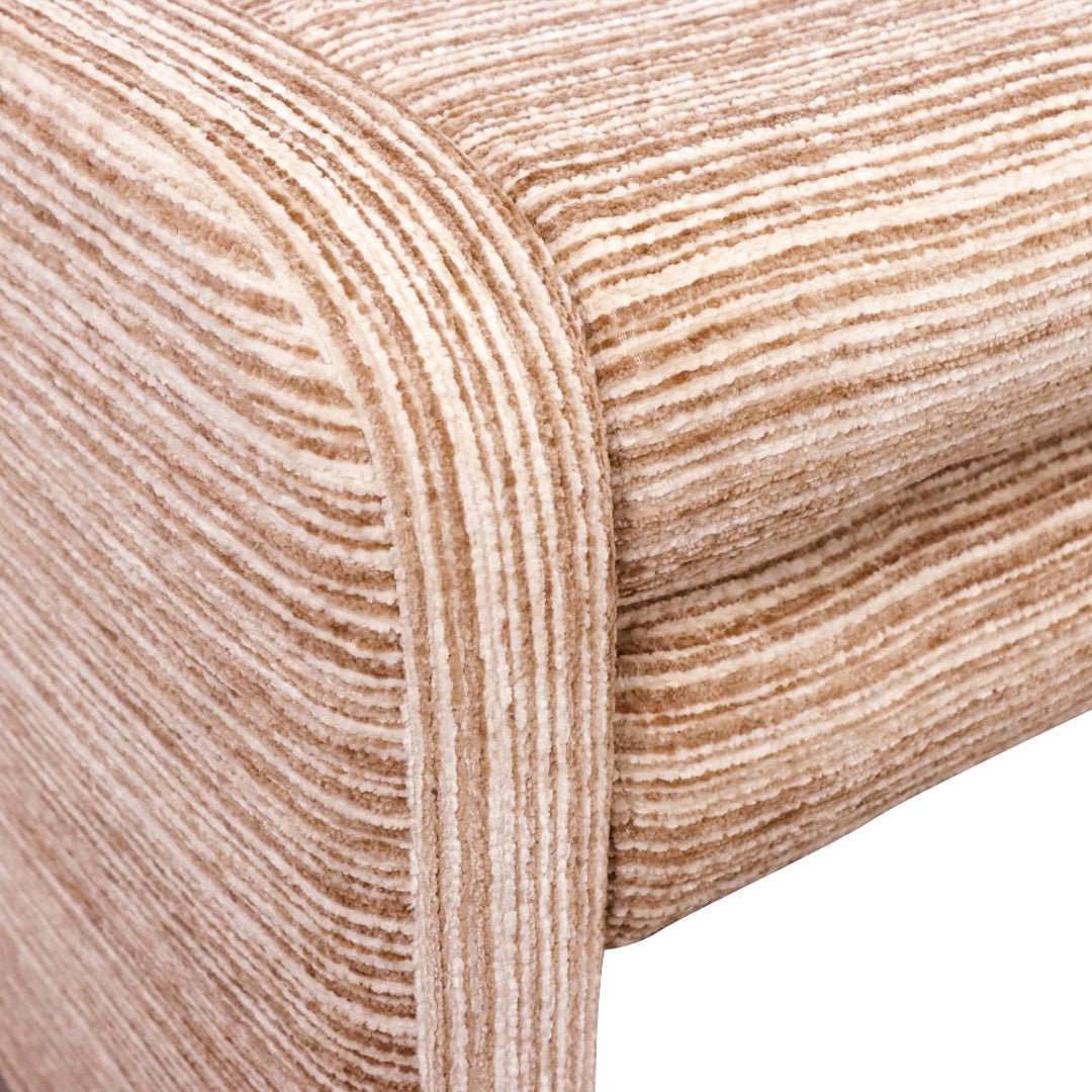 Eetkamerbank Ravi chenille beige/pink 100 cm Roze