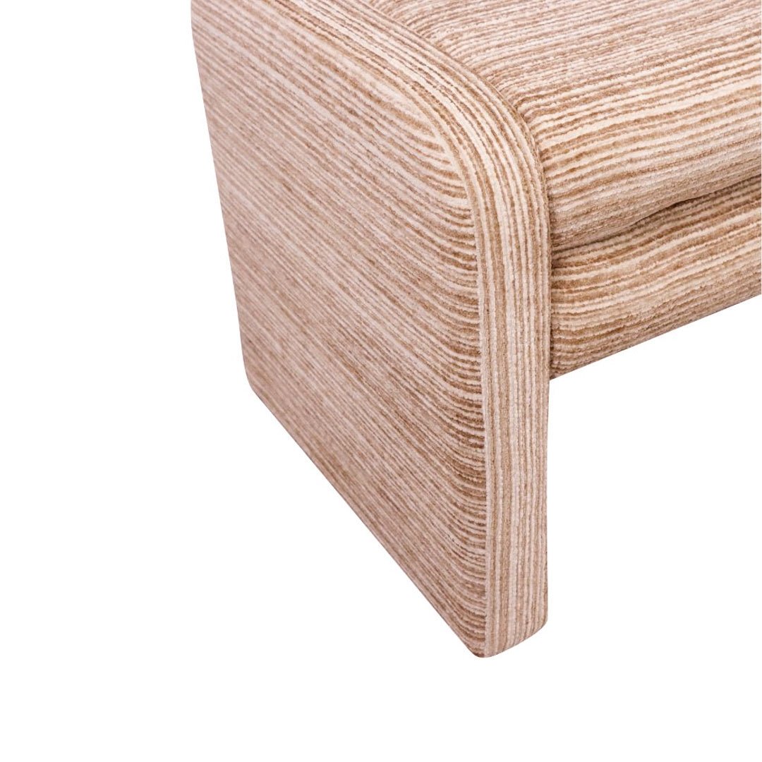 Eetkamerbank Ravi chenille beige/pink 100 cm Roze