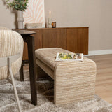 Eetkamerbank Ravi chenille beige/taupe 100 cm