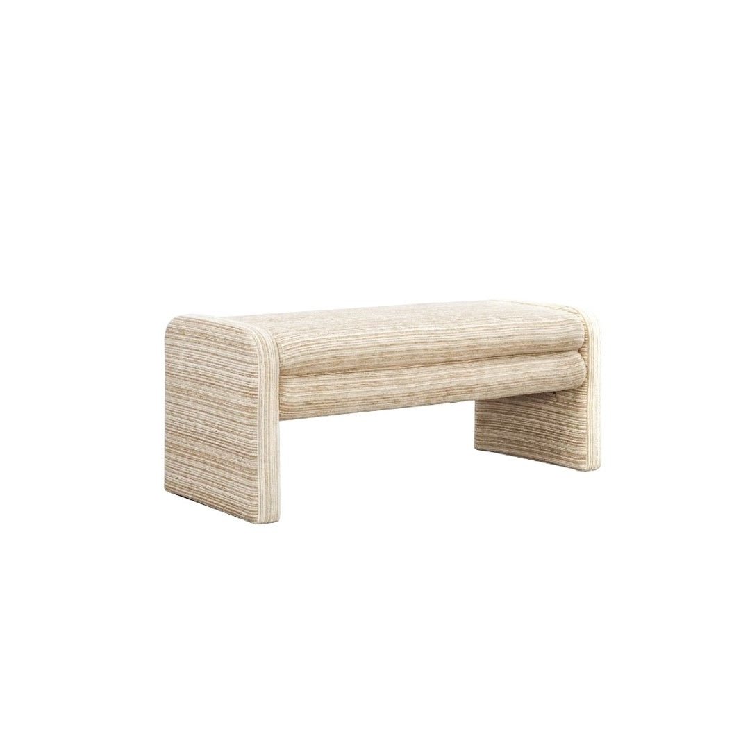 Eetkamerbank Ravi chenille beige/taupe 100 cm