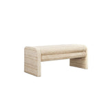 Eetkamerbank Ravi chenille beige/taupe 100 cm