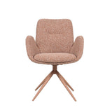 Eetkamerstoel Alex draaibaar bouclé terracotta Bouclé