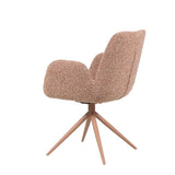 Eetkamerstoel Alex draaibaar bouclé terracotta Bouclé