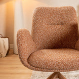 Eetkamerstoel Alex draaibaar bouclé terracotta Bouclé